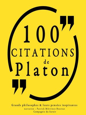 cover image of 100 citations de Platon